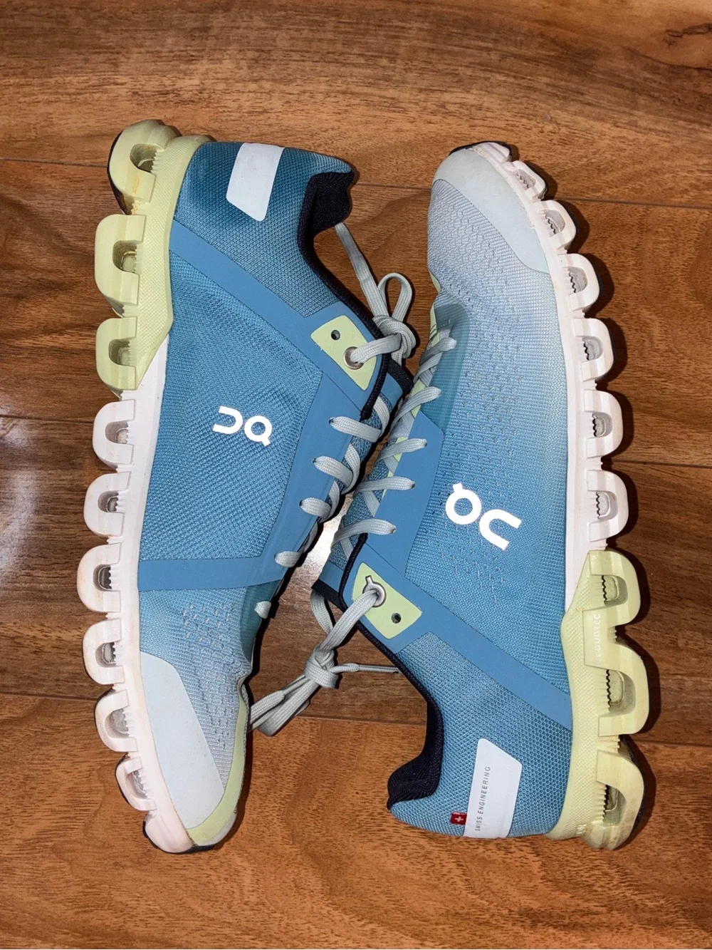 On Cloud Women’s CloudFlow Athletic Running Sneaker Shoes, blue & green -size 10